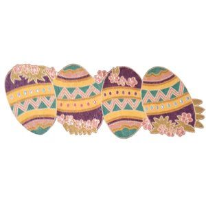 Jewelled Easter Egg Table Runner Beaded Floral